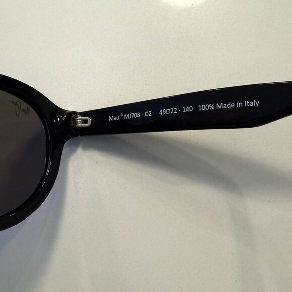 Maui Jim Leia Gloss Black Blue Hawaii Polarized Sunglasses - MJ708 02 - Picture 6 of 10
